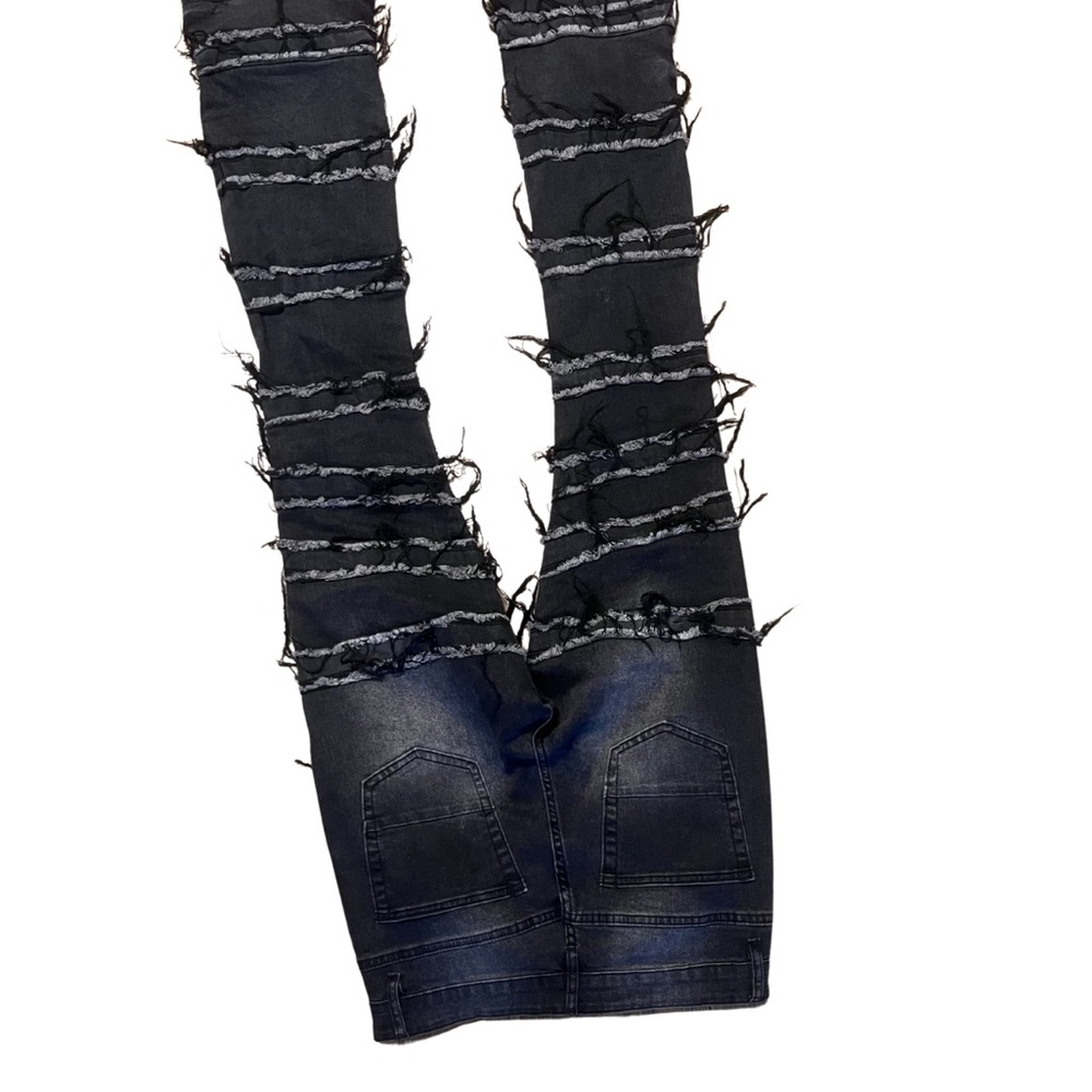 Fashion Nova Black Distressed Slim Jeans